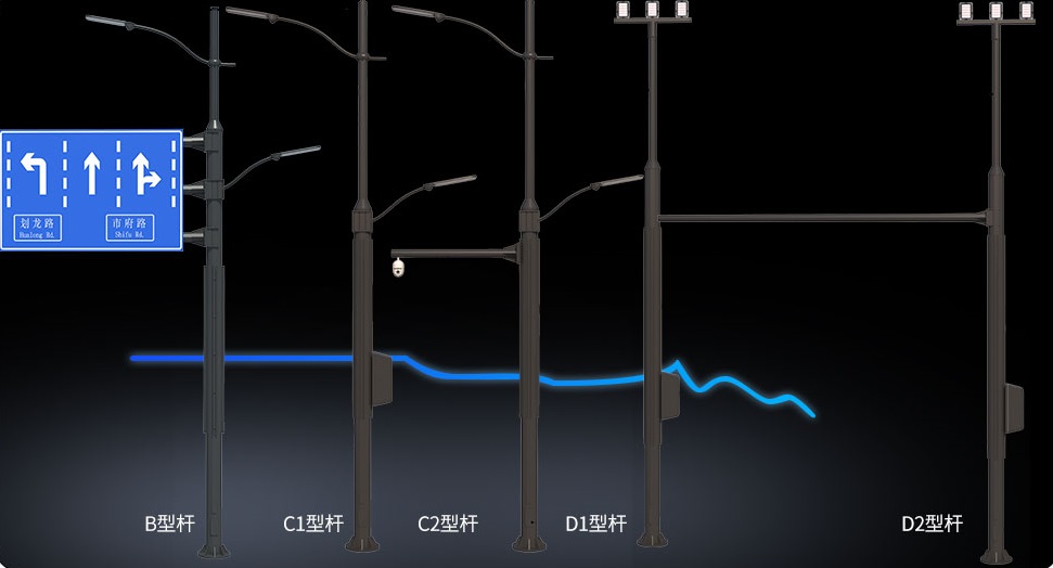 高杆灯路灯杆合杆共杆
